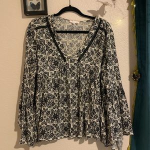 Anthropologie bell sleeve top